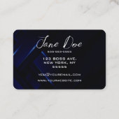 独自のダークブルー織りを作成 名刺 (裏面)