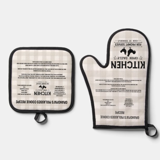 独自のチキンロースターファームハウスレシピの作成 鍋つかみ&鍋敷きセット (正面)