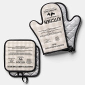 独自のチキンロースターファームハウスレシピの作成 鍋つかみ&鍋敷きセット (正面/裏面)