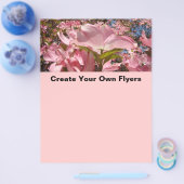 独自のチラシを作成Pink Dogwood Flowers Office チラシ (シングル)