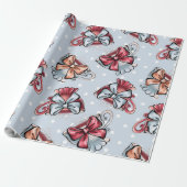 独自のティーカップと弓を作成 ラッピングペーパー (アンロールド)