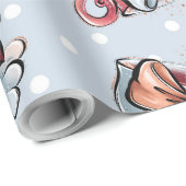 独自のティーカップと弓を作成 ラッピングペーパー (ロールコーナー)