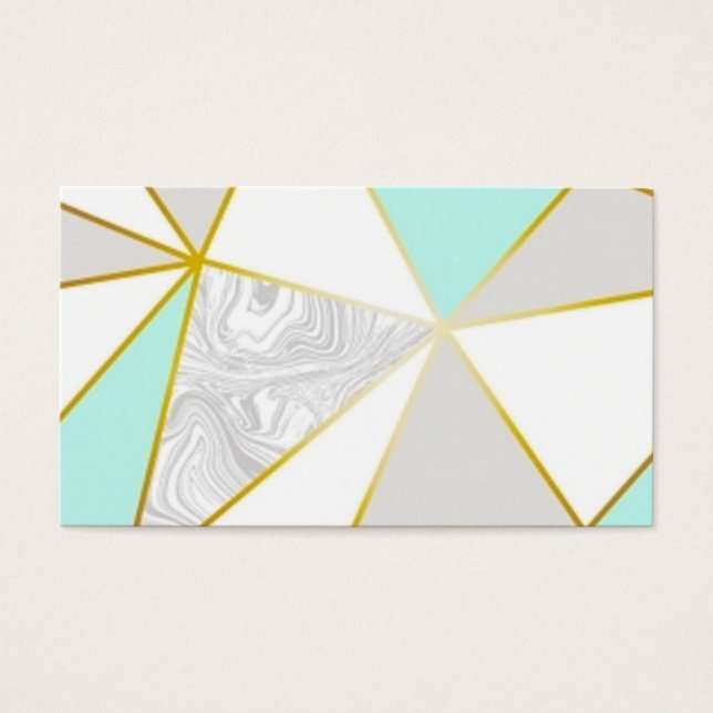 独自のティール（緑がかった色）と金ゴールドジオメトリの作成 (正面)