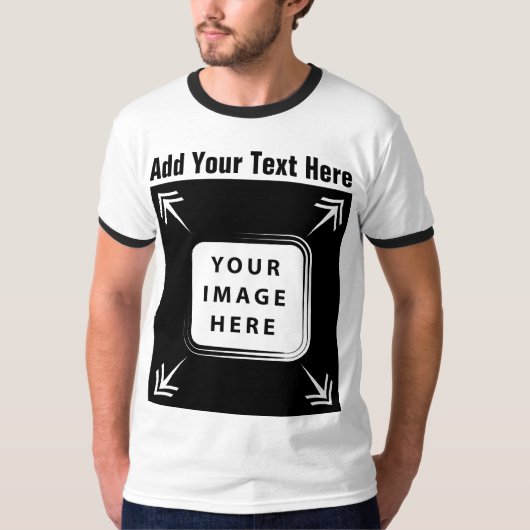 独自のテンプレートを作成する独自のフォト文字を追加 Tシャツ (正面)