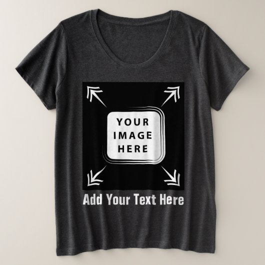 独自のテンプレートカスタムギフトのパーソナライズされた作成 プラスサイズTシャツ (デザイン正面)