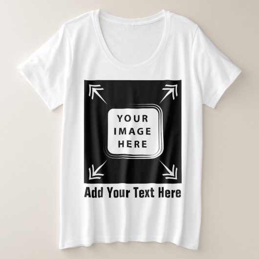 独自のテンプレートカスタムギフトのパーソナライズされた作成 プラスサイズTシャツ (デザイン正面)