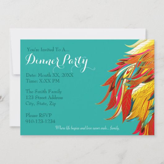 独自のディナーパーティの招待状の作成 招待状 (正面)