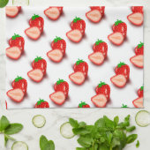 独自のデザインいちごモダンテンプレートの作成 キッチンタオル (折り畳み)