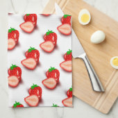 独自のデザインいちごモダンテンプレートの作成 キッチンタオル (四つ折り)