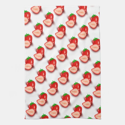 独自のデザインいちごモダンテンプレートの作成 キッチンタオル (縦)