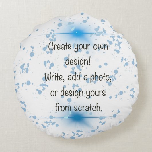独自のデザインとフォトデコーユニークトの贈り物を作成 ラウンドクッション (裏面)