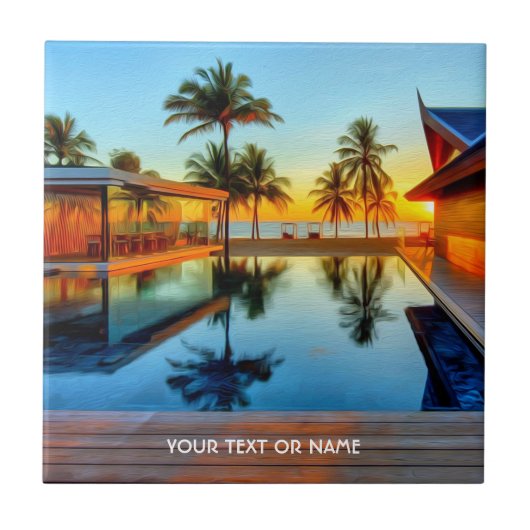 独自のデザインと写真を使った文字デザイン タイル (正面)