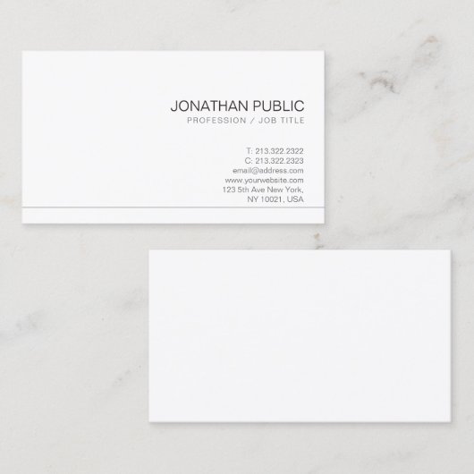 独自のデザインプレーンミニマルを作成エレガントする 名刺 (正面/裏面)