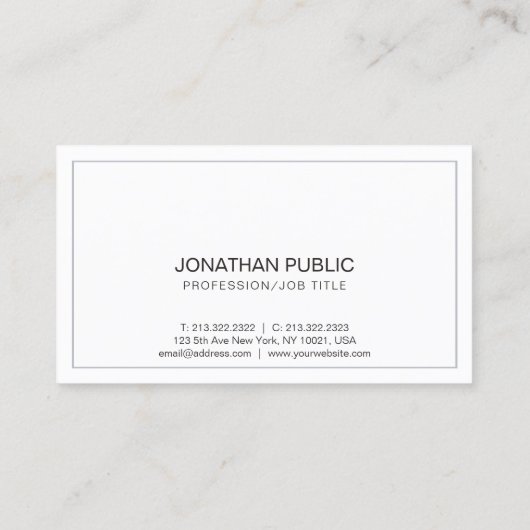 独自のデザインプロフェッショナルをクリーンな場所に作成 名刺 (裏面)