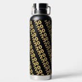 独自のデザインモダン新年パーティーの作成 ウォーターボトル (背面)