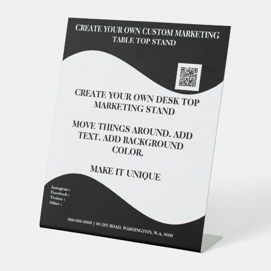 独自のデスクトップオフィスマーケティングスタンドの作成 台座サイン (正面)