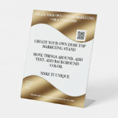 独自のデスクトップマーケティングスタンド8x10のpedesを作成 台座サイン (正面)