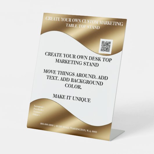 独自のデスクトップマーケティングスタンド8x10のpedesを作成 台座サイン (正面)
