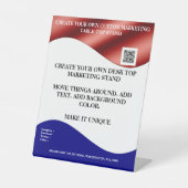 独自のデスクトップマーケティングスタンド8x10のpedesを作成 台座サイン (正面)