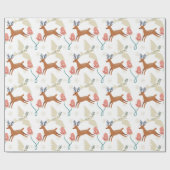 独自のトナカイ絵を描アとミッテンスを作成 ラッピングペーパー (フラット)