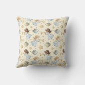 独自のトランペットの天使とプレゼントを作成 クッション (裏面)