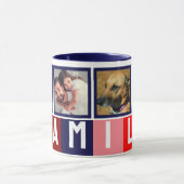 独自のトレンディーモダン家族の写真のコラージュを作成 マグカップ (中央)