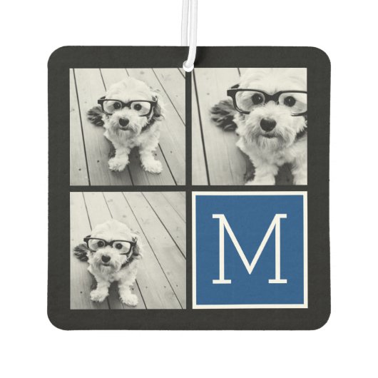 独自のトレンディーInstagramフォトコラージュの作成 カーエアーフレッシュナー (裏面)