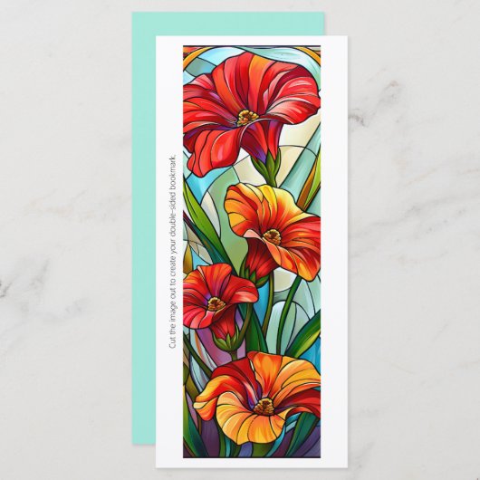 独自のトロピカルハイビスカスブックマークカードを作成 (正面/裏面)