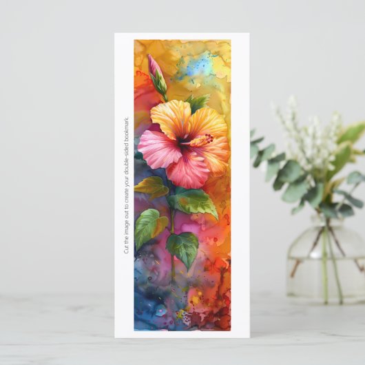 独自のトロピカルハイビスカス色彩の鮮やかのブックマークを作成する (スタンド正面)