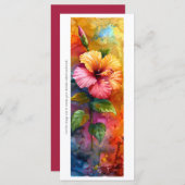 独自のトロピカルハイビスカス色彩の鮮やかのブックマークを作成する (正面/裏面)