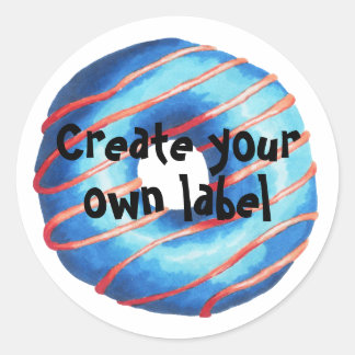 独自のドーナツの丸クラシックステッカーの作成 ラウンドシール