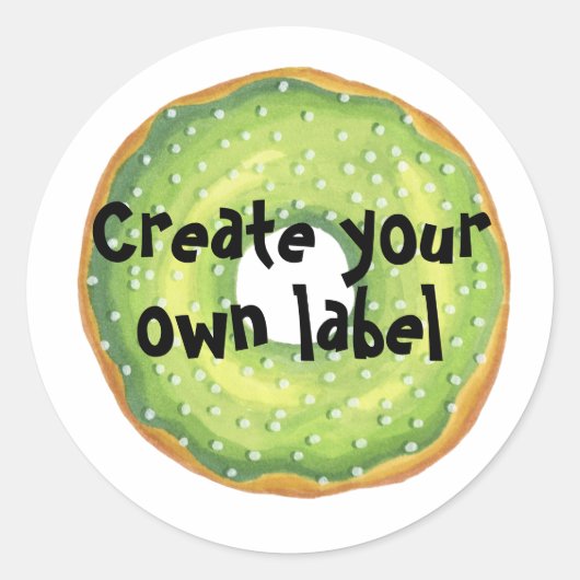 独自のドーナツの丸クラシックステッカーの作成 ラウンドシール (正面)