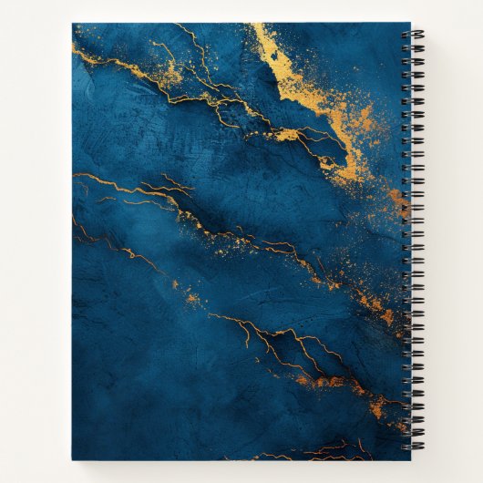 独自のネイビーブルーと金ゴールド切りノートブックの作成 ノートブック (裏面)