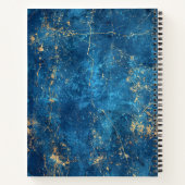 独自のネイビーブルー&金ゴールドノートブグランジック ノートブック (裏面)