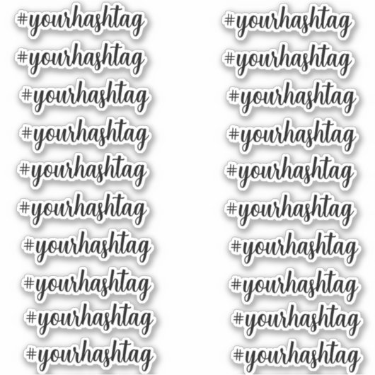 独自のハッシュタグカスタムを作成パーソナライズされたする シール (正面)