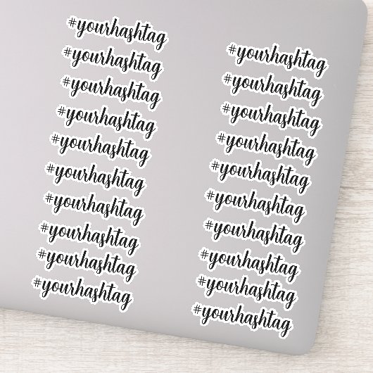 独自のハッシュタグカスタムを作成パーソナライズされたする シール (詳細)