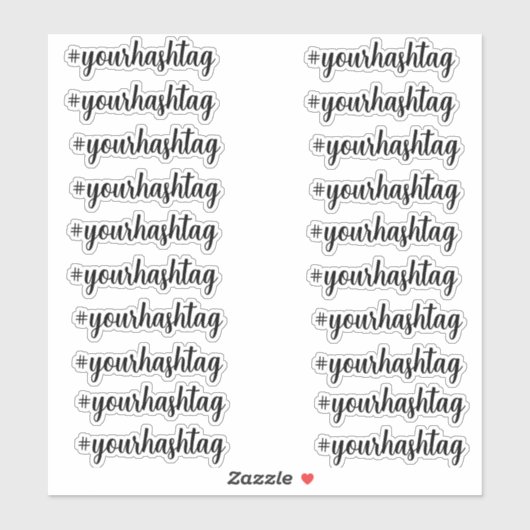 独自のハッシュタグカスタムを作成パーソナライズされたする シール (シート)