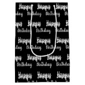 独自のハッピーバースデー名の作成 ミディアムペーパーバッグ (裏面)