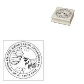 独自のハニービースケッチ差出人住所の作成 ラバースタンプ (押印)