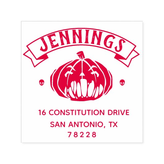 独自のハロウィーン差出人住所の作成 セルフインキングスタンプ (デザイン)