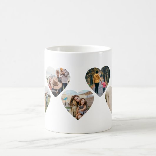 独自のハートシェイプフォトコラージュの作成 コーヒーマグカップ (中央)