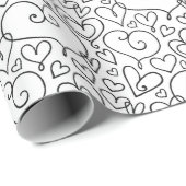 独自のハートパターお洒落ンに色を付ける ラッピングペーパー (ロールコーナー)