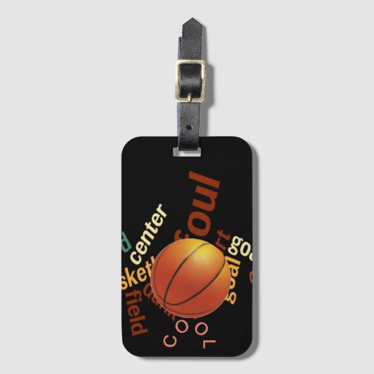 独自のバスケットボール旅行の作成 ラゲッジタグ (正面縦)