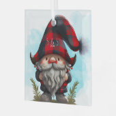 独自のバッファロープレイドクリスマス格言の作成 ガラスオーナメント (正面左)