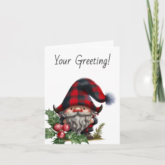 独自のバッファロープレイドクリスマス格言の作成 シーズンカード (正面)