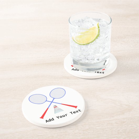 独自のバドミントンプレーヤーを作成 コースター (側面)