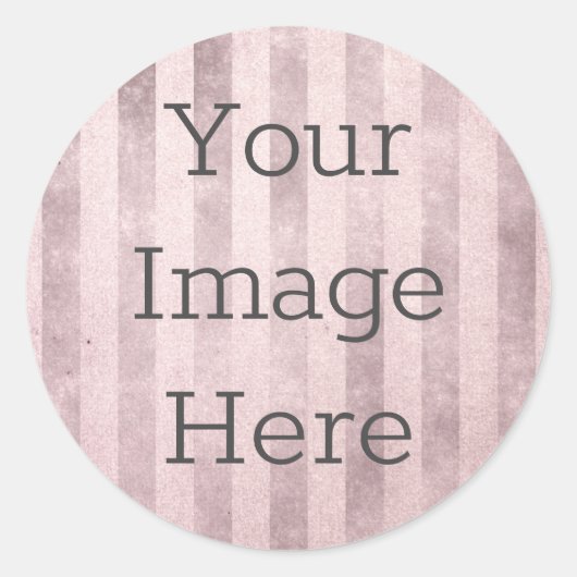 独自のバラ金ゴールドを作成+赤面ピンク擦り切れたストライプ ラウンドシール (正面)