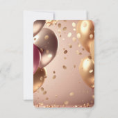 独自のバラ金ゴールドバルーンの作成 出欠カード (裏面)