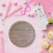 独自のバーンウッ素朴ド誕生日 ペーパープレート (パーティー)