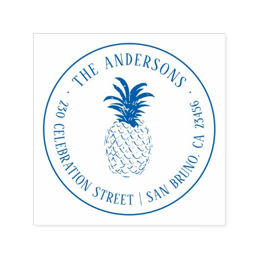 独自のパイナップルカスタム差出人住所の作成 セルフインキングスタンプ (デザイン)